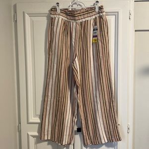Stripped cropped wide leg pant